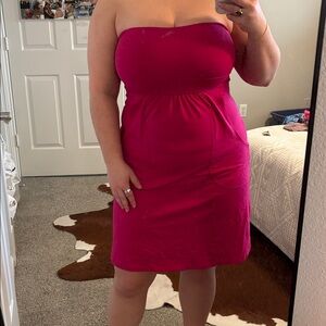 Susana Monaco Strapless Fuchsia Dress